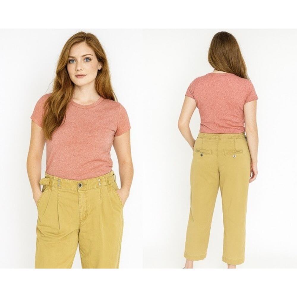 Anthropologie 27” Cargo Utility Pants Khaki Belt Safari High Waist Trouser Y2K